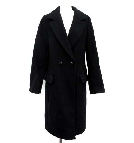 イエナ Iena 17aw チェスターコート ダブル ロング ウール アウター 36 S 黒 ブラック Dk レディース 081 ベクトルパーク