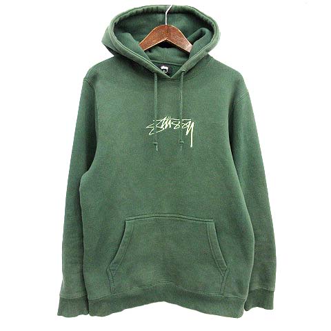 ステューシー STUSSY スウェット パーカー 刺繍 ロゴ プルオーバー 裏 