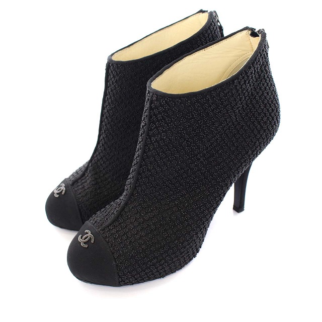 シャネル CHANEL ブーティ ショートブーツ ピンヒール ハイヒール ココ  