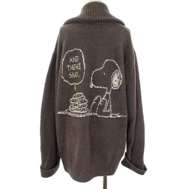 ジェラートピケ Gelato Pique 19aw ルームウェア ナイトウェア パジャマ ニット 長袖 スヌーピー 袖ロールアップ L グレー Nm レディース 081 ベクトルパーク