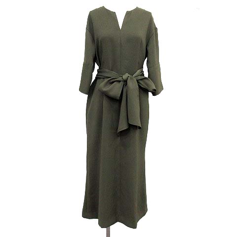 ウィムガゼット Whim Gazette ワンピース ダブルクロススキッパー 七分袖 ロング リボン F カーキ G レディース 081 ベクトルパーク