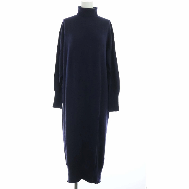イエナ スローブ Iena Slobe aw ウォッシャブルホールガーメントニットワンピース 長袖 ロング タートルネック 紺 ネイビー Kh レディース 081 ベクトルパーク