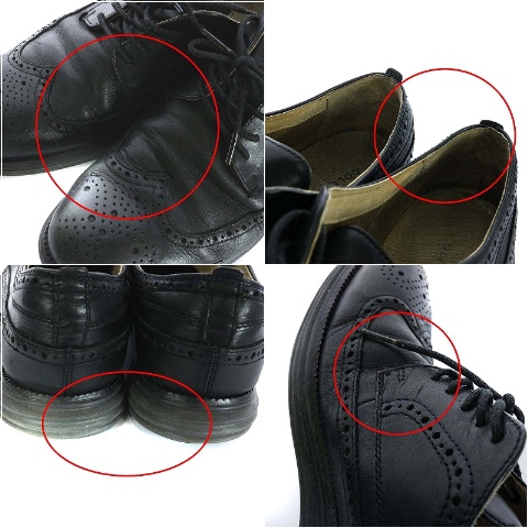 コールハーン Cole Haan ビジネスシューズ ウイングチップ アーモンドトゥ 11 29 0cm 黒 ブラック An39 D メンズ 081 ベクトルパーク