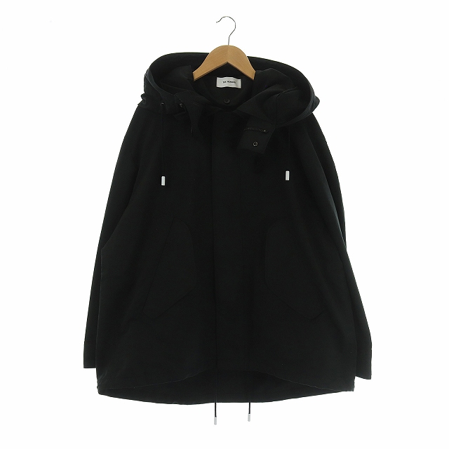 ザ リラクス The Reracs 21aw モッズコート ミリタリー ショート丈 フード 48 L 黒 ブラック Si33 メンズ 081 ベクトルパーク