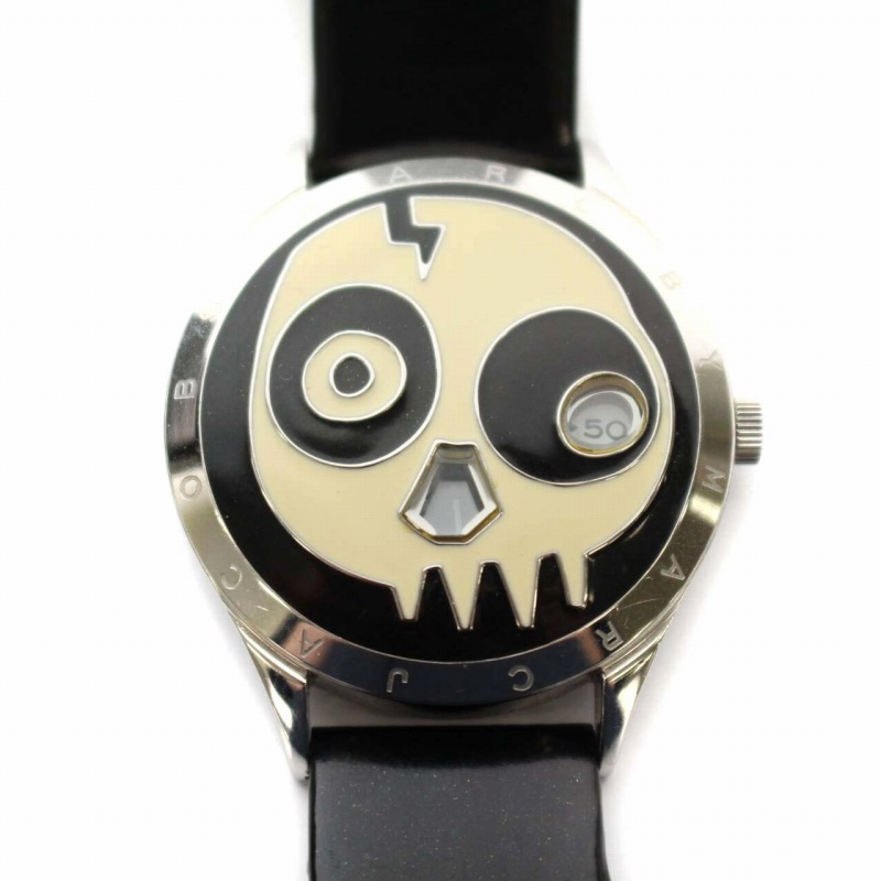 マークバイマークジェイコブス Marc By Marc Jacobs 腕時計 スカル ドクロ アナログ クォーツ 革ベルト レザー ウォッチ 黒 ブラック Dk メンズ レディース 081 ベクトルパーク