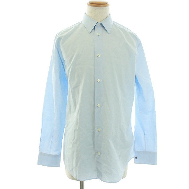 39 ファッション HERMES ライトブルー 長袖シャツ セリエボタン
