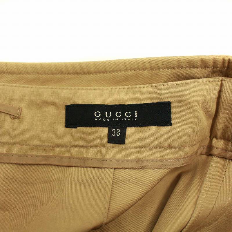 グッチ GUCCI ローライズ パンツ ストレート ベロア 切替 38 S 