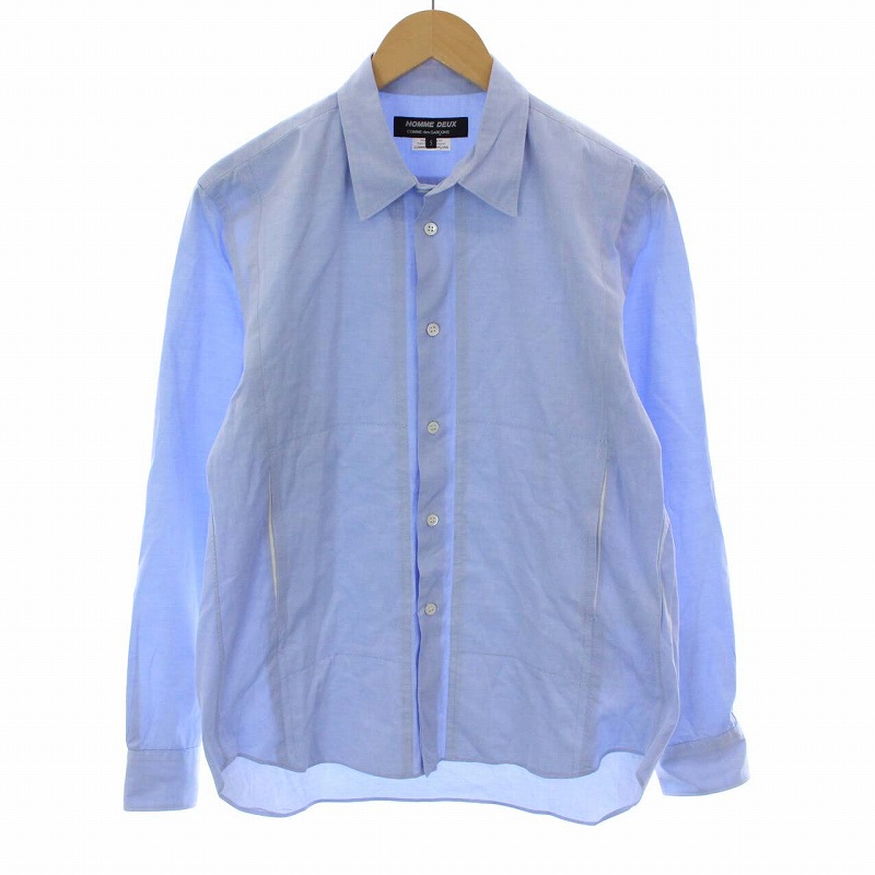コムデギャルソンオムドゥ Comme Des Garcons Homme Deux Ad 21ss シャツ ポケット付き 長袖 S 水色 ライトブルー Ym メンズ 081 ベクトルパーク