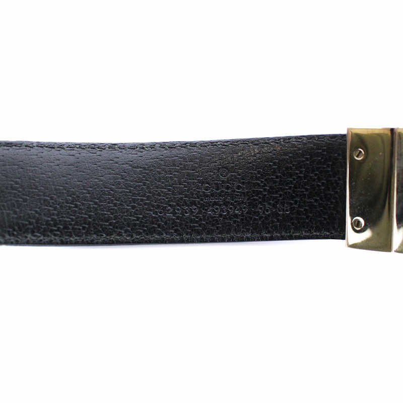グッチ GUCCI リバーシブルベルト レザー GGキャンバス 95/38 黒