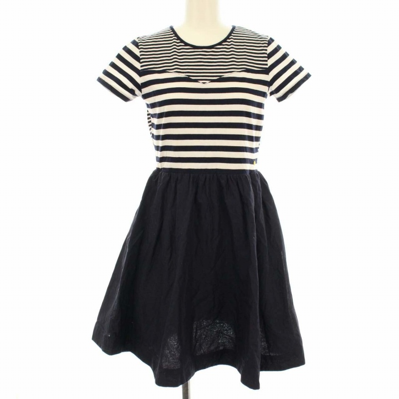 ケイトスペード Kate Spade キッズ 子供服 ワンピース ボーダー フレア 半袖 160 紺 ネイビー Dk レディース 081 ベクトルパーク