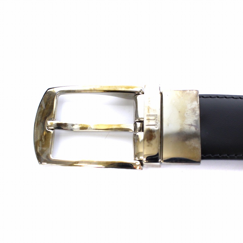 ダンヒルdunhill ブラック バックル　レザーベルト　極美品　42 箱有り ダンヒル dunhill ダンヒル ベルト レザー 42/107 黒 ブラック