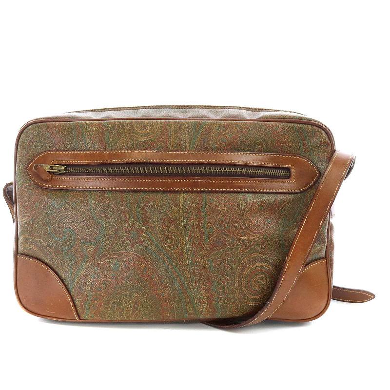 エトロ Etro ペイズリー柄 ショルダーバッグ スクエア 総柄 Pvc 茶 ブラウン Kh D メンズ レディース 081 ベクトルパーク