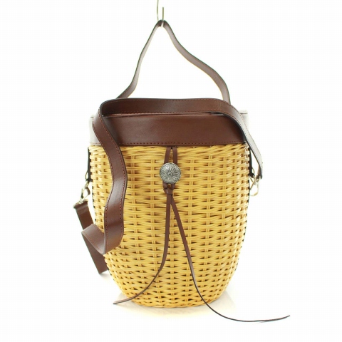 ロルナ Lorna かごバッグ ハンドバッグ ショルダーバッグ 2way バケツ型 ラタン レザー 茶 ブラウン ベージュ Yt レディース 081 ベクトルパーク