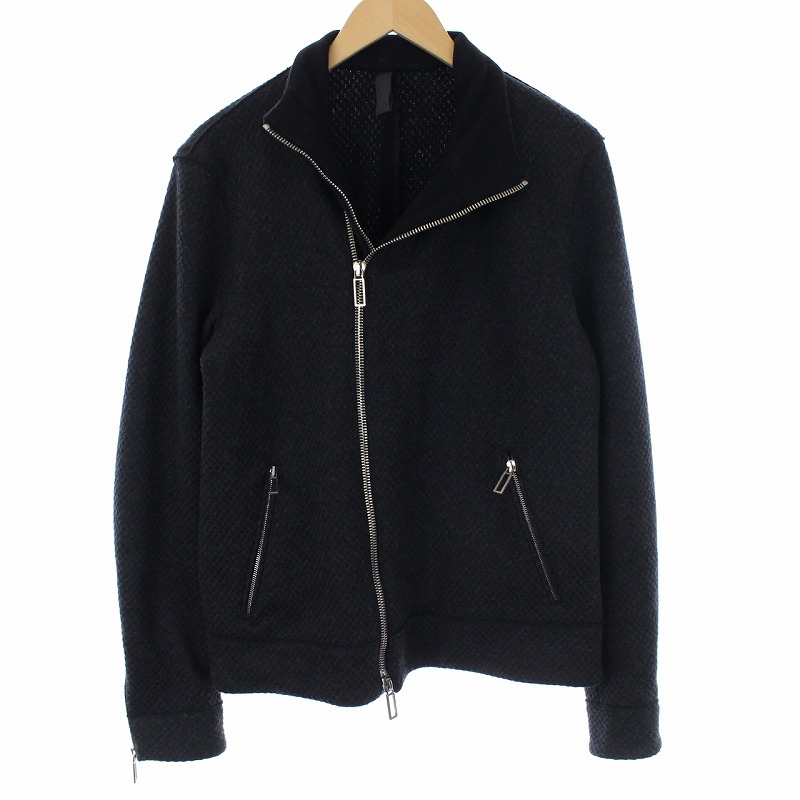 パオロペコラ Paolo Pecora 16年製 ジップアップ ジャケット アウター ウール 46 M 黒 ブラック グレー Kh メンズ 081 ベクトルパーク