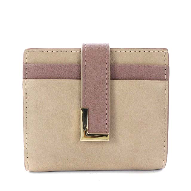 ランバンオンブルー Lanvin En Bleu 財布 二つ折り レザー バイカラー ベージュ ピンク Yo15 レディース 081 ベクトルパーク