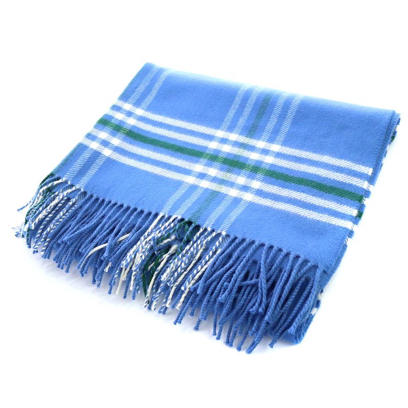 エルメス Hermes 19aw カシミヤ ストール ショール マフラー チェック 青 白 緑 ブルー ホワイト グリーン Kh Oh レディース 081 ベクトルパーク