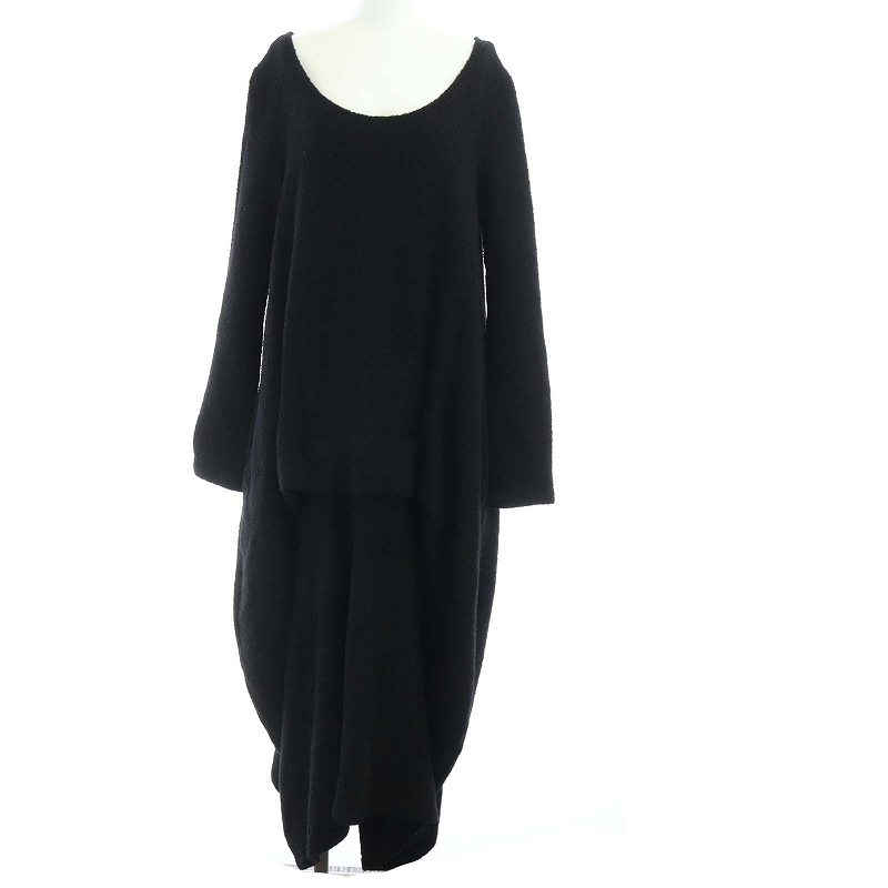 22春夏新色 レディース Kh ブラック 黒 S ウール ロング ニットワンピース 長袖 19aw Feu Limi リミフゥ ワンピース Jewelryhistorians Org