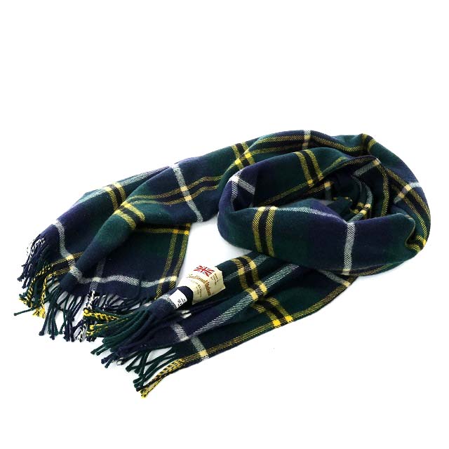 トラディショナルウェザーウェア Traditional Weatherwear ストール マフラー チェック ウール フリンジ 緑色 グリーン Yo11 レディース 081 ベクトルパーク