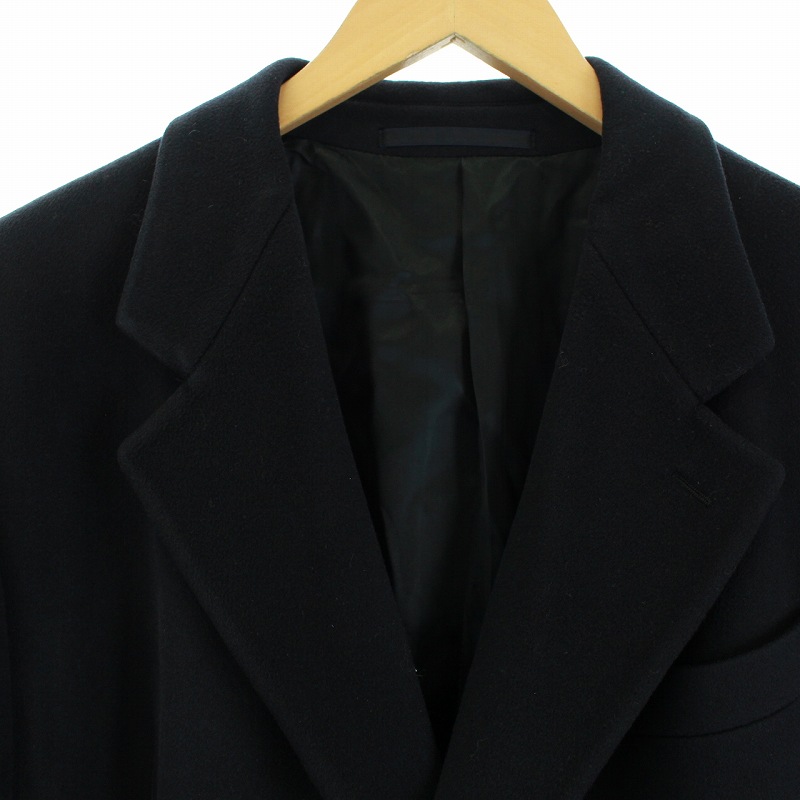 【美品】 ARMANI COLLEZIONI カシミヤ　チェスターコート　XL ARMANI COLLEZIONI 黒 カシミヤ チェスターコート