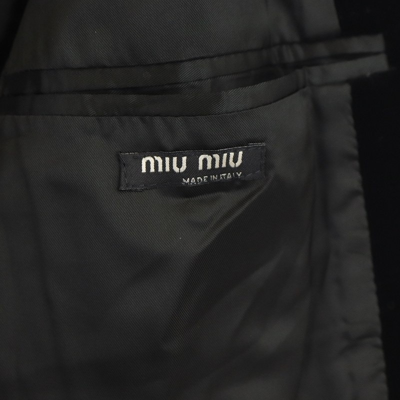 ミュウミュウ miumiu ベロア テーラードジャケット シングル 2B