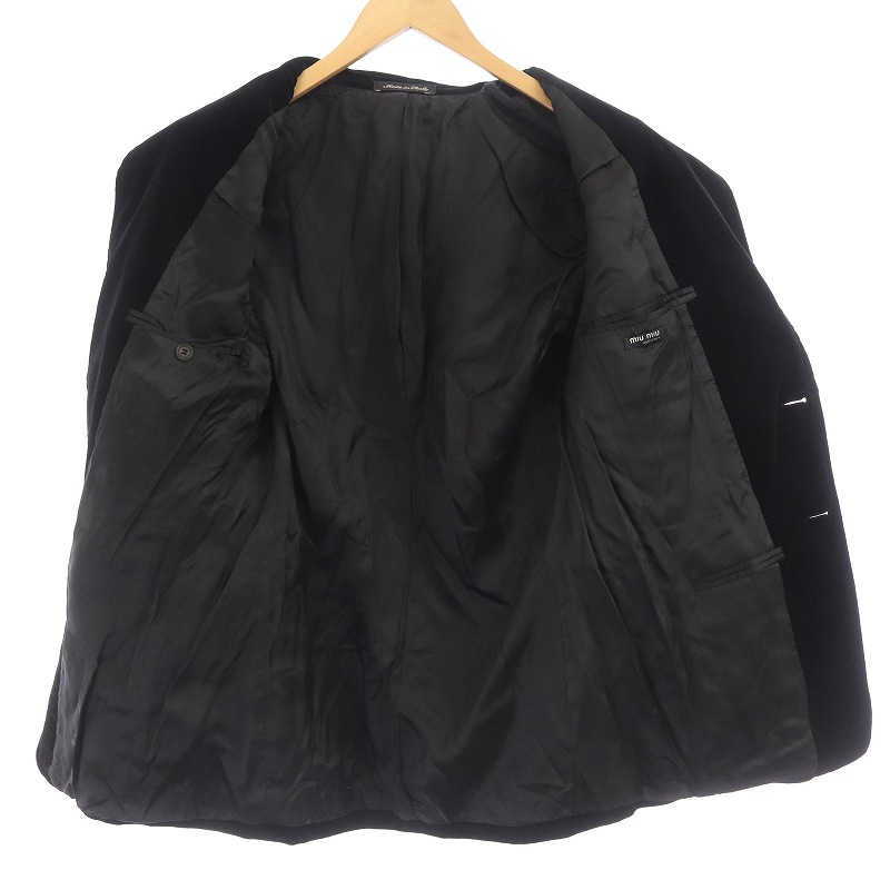 ミュウミュウ miumiu ベロア テーラードジャケット シングル 2B