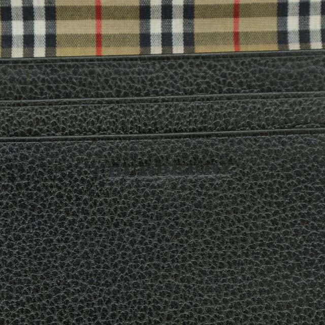 バーバリー BURBERRY パスケース 定期入れ 名刺入れ カードケース 二つ折り レザー ノバチェック カーキ /YI12 ●D メンズ