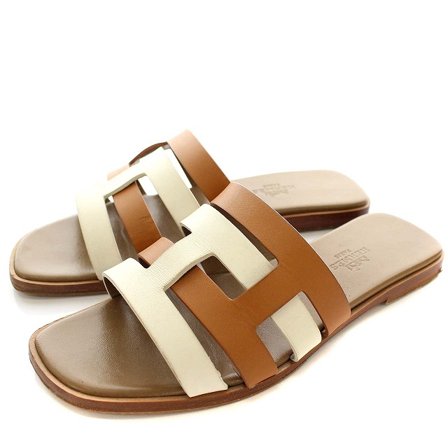 エルメス HERMES 20SS サンダル Amore アモーレ レザー フラット 36  