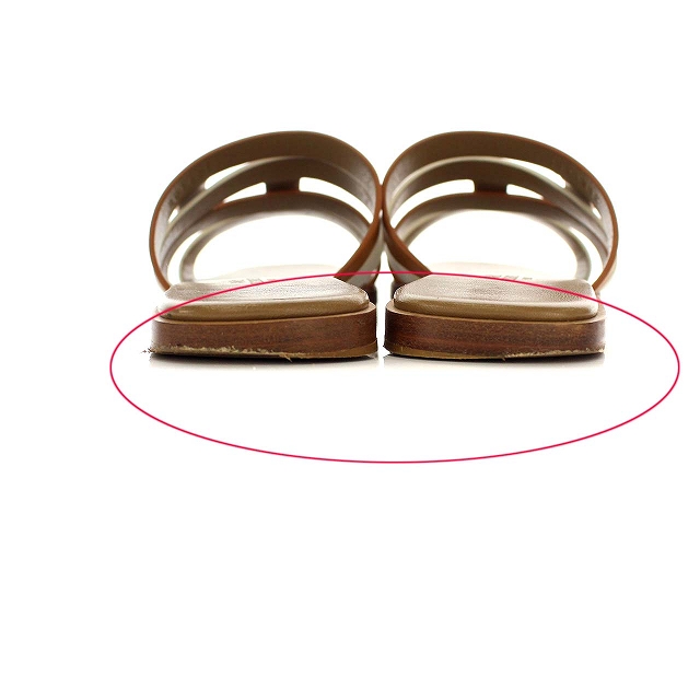 エルメス HERMES 20SS サンダル Amore アモーレ レザー フラット 36  