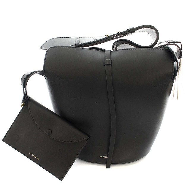 未使用品 バーバリー BURBERRY MD BUCKET PLU ショルダーバッグ レザー 