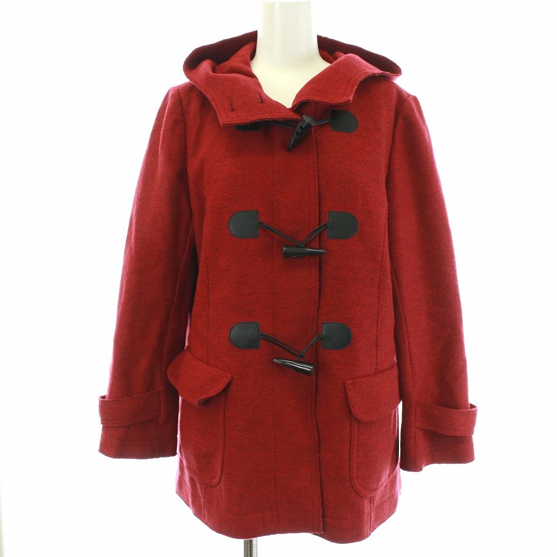 レリアン Leilian Moessmer ダッフルコート ショート アウター フード 9 M 赤 レッド Tk レディース 081 ベクトルパーク