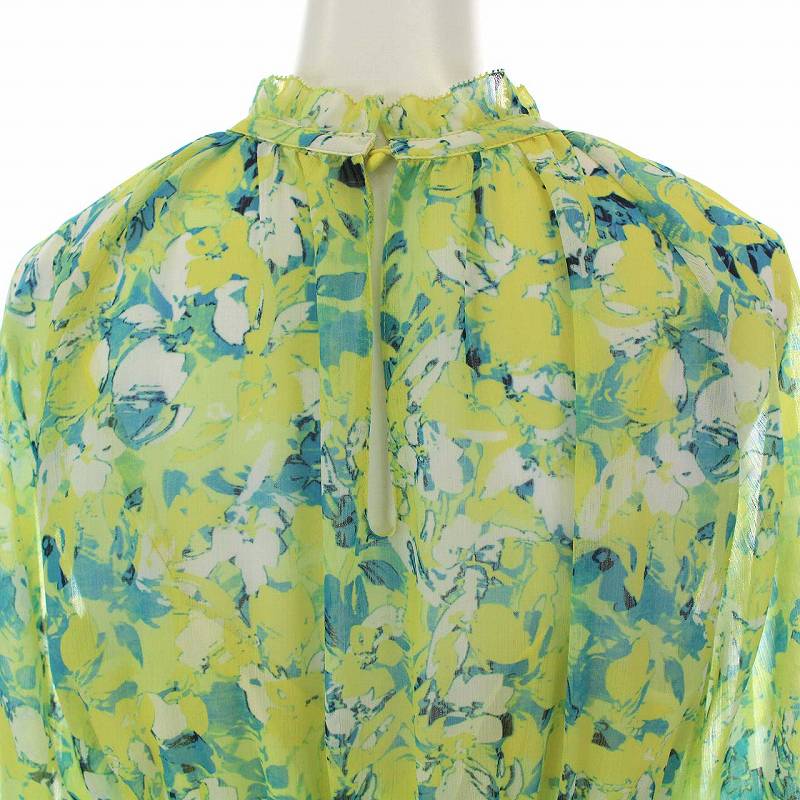 最終値下げ シフォンワンピース シアー ミラオーウェン ロング 青 黄色 1 花柄 マキシ ワンピース 最終値下げ シフォンワンピース シアー ミラオーウェン ロング 青 黄色 1 花柄 マキシ ワンピース