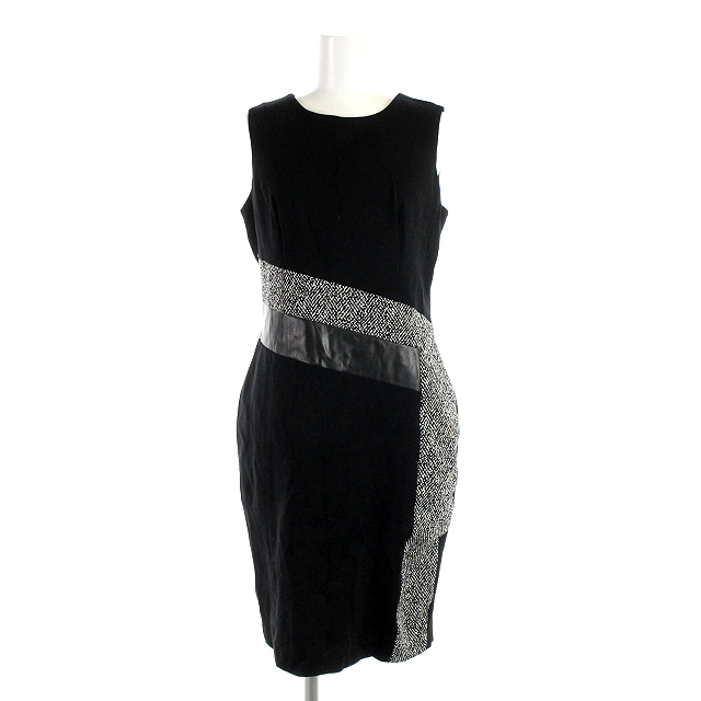 カルバンクライン Calvin Klein ワンピース ひざ丈 ノースリーブ 4 Xs 黒 ブラック Ak22 レディース 081 ベクトルパーク