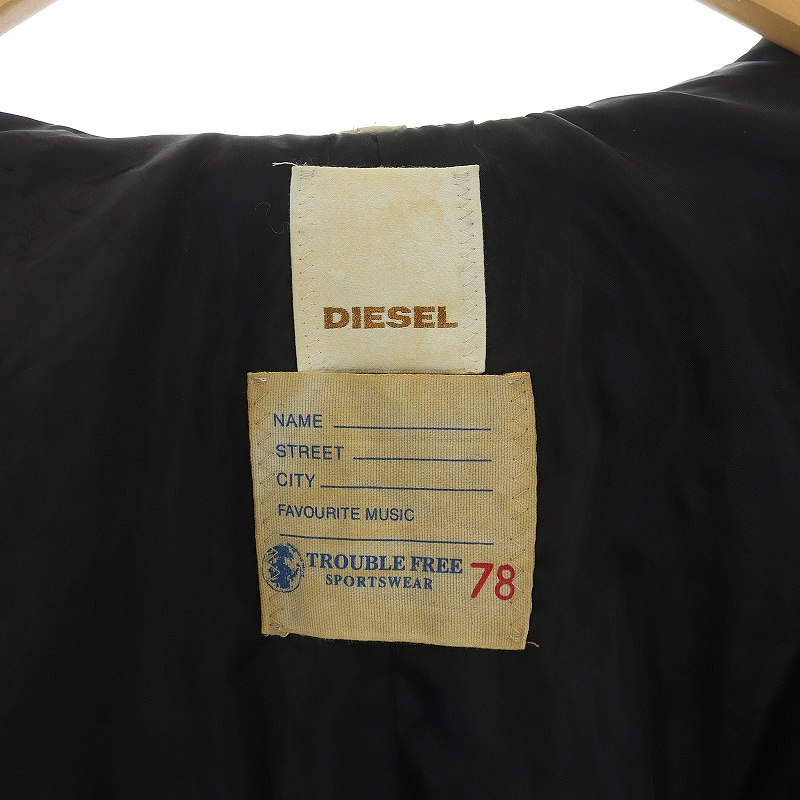 【美品】DIESEL ディーゼル スタジャン ワッペン レザー DIESEL - 美品☆DIESE・ディーゼル レザー切替し ビックワッペン