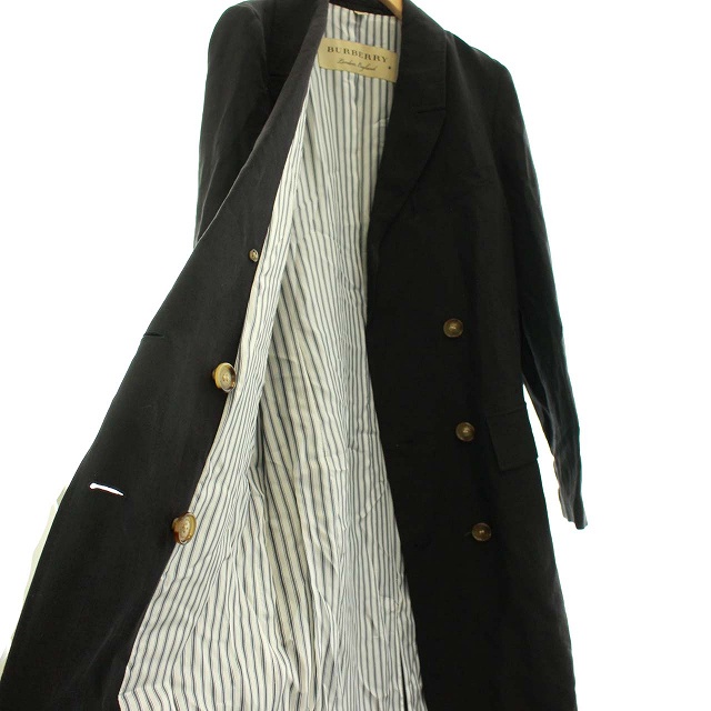バーバリー BURBERRY チェスターコート ロング ダブル リネン 絹  