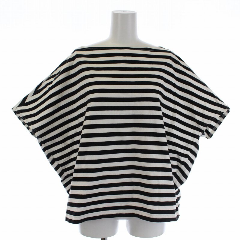 トラディショナルウェザーウェア Traditional Weatherwear Tシャツ カットソー 半袖 ボートネック ボーダー コットン 日本製 S 黒 ブラック 白 ホワイト Bm レディース 081 ベクトルパーク