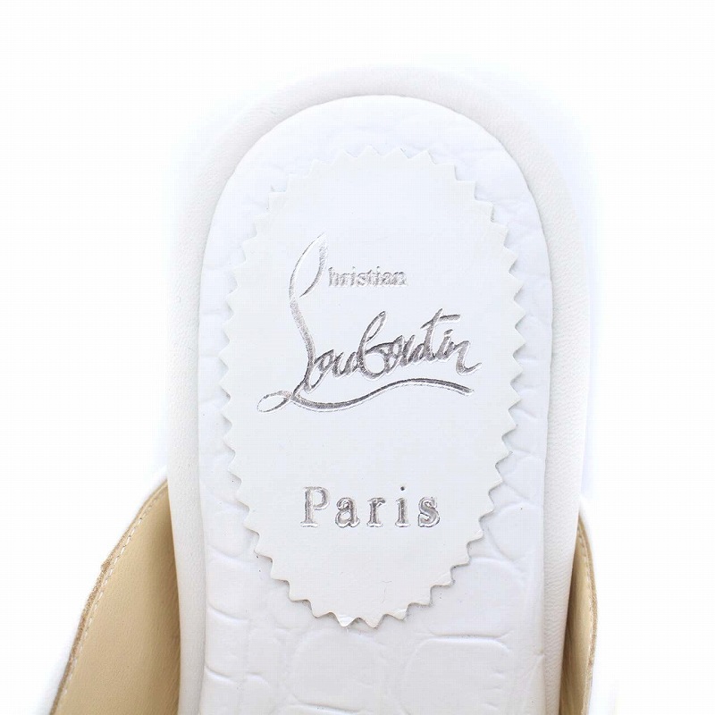 定番★ Christian Louboutin CLロゴ スライドサンダル Christian Louboutin - Leather logo sandals Christian Louboutin