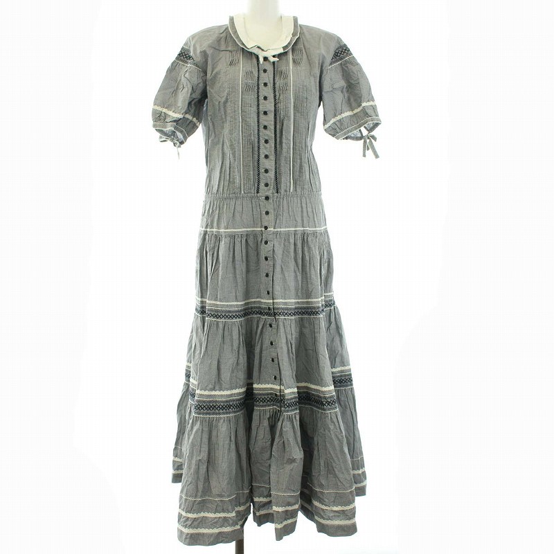 ピンクハウス Pink House ワンピース ロング ギンガムチェック 五分袖 黒 ブラック 白 ホワイト Tk レディース 081 ベクトルパーク