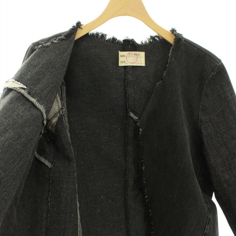 77circa デニム ノーカラージャケット フリンジ 65%OFF【送料無料】 77circa デニム ノーカラージャケット フリンジ 65%OFF【送料無料】