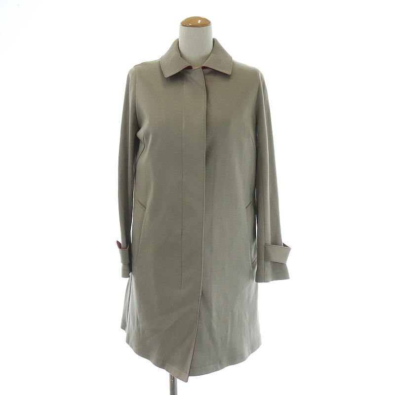 ポールスチュアート Paul Stuart ステンカラーコート ロング丈 比翼ボタン バックベルト ライナー付 コットン 6 Xs グレージュ Si17 レディース 081 ベクトルパーク