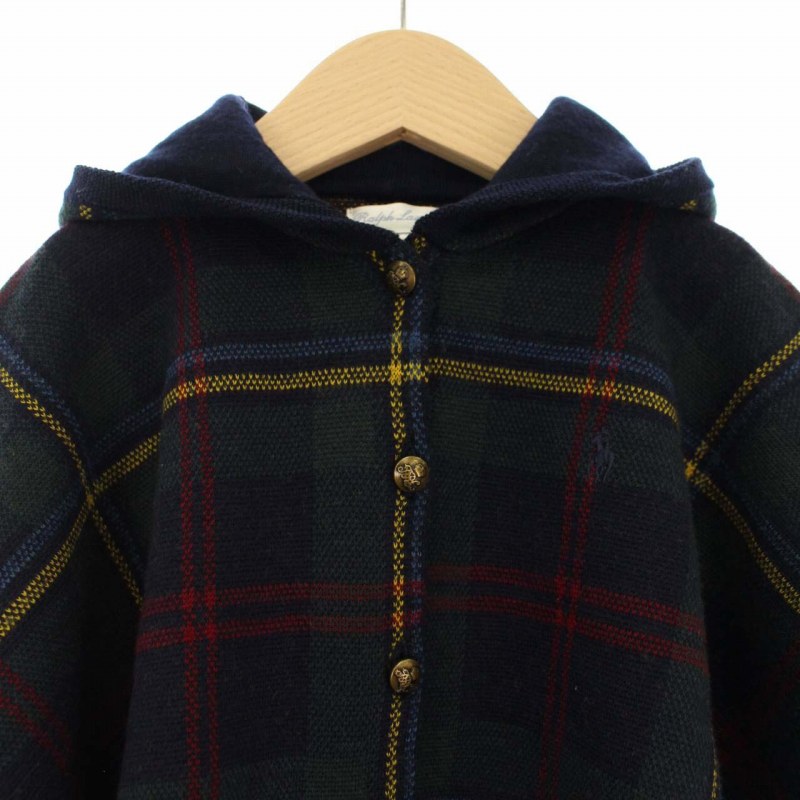 ラルフローレン RALPH LAUREN 子供服 ポンチョ チェック フード 刺繍 