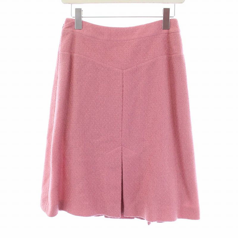 シャネル CHANEL 01A ヴィンテージ ツイード プリーツスカート ひざ丈  