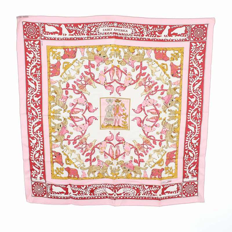 エルメス HERMES EARLY AMERICA 古き良きアメリカ カレ90 スカーフ 絹