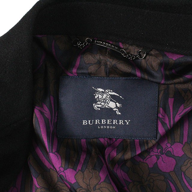 バーバリー ロンドン BURBERRY LONDON チェスターコート カシミヤ S 黒