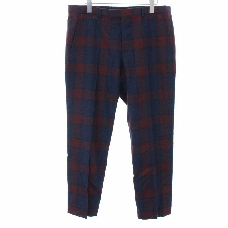 グッチ GUCCI チェックトラウザーズ パンツ スラックス ボタンフライ 