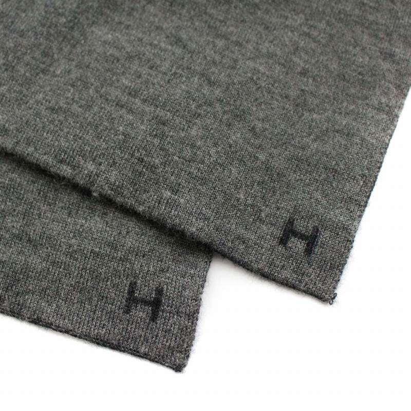 エルメス HERMES リバーシブル マフラー ストール ロゴ カシミヤ