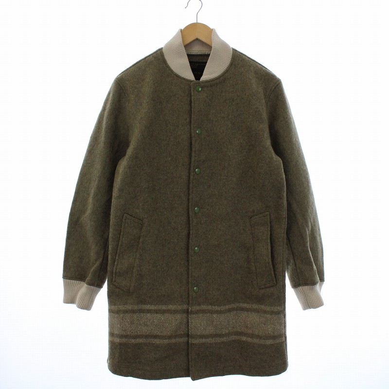 バックヘッド Back Head スタジャンコート ロング 柄 ウール アクリル 日本製 M カーキ Bm メンズ 081 ベクトルパーク