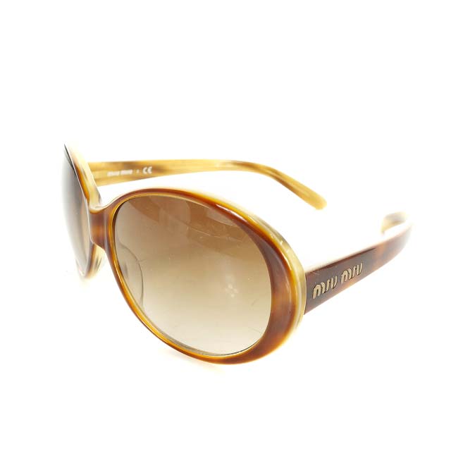 ミュウミュウ miumiu サングラス 眼鏡 べっ甲柄 58□14 135 茶