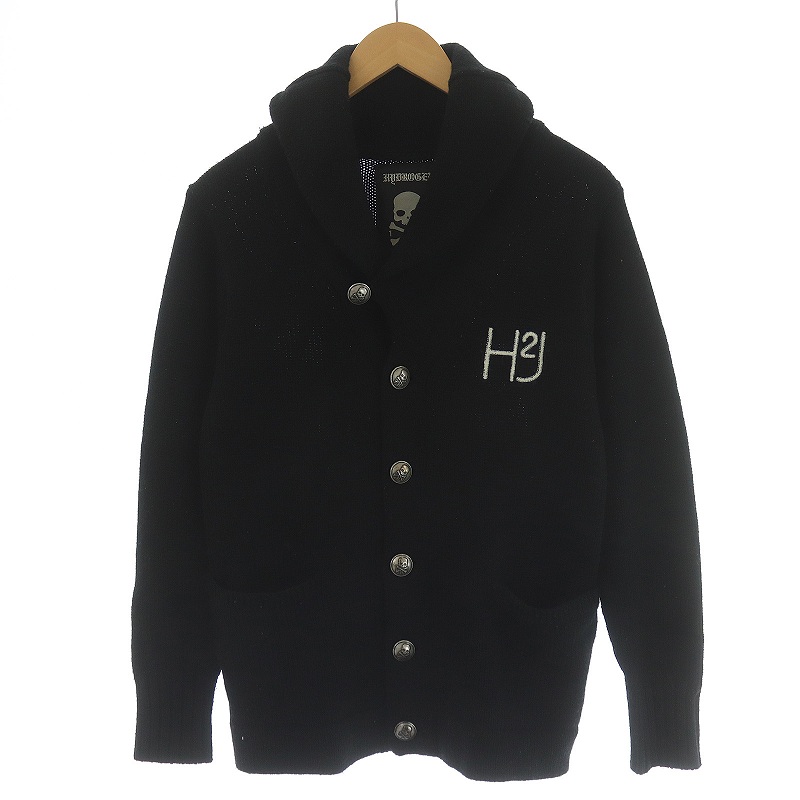 ハイドロゲン HYDROGEN カーディガン ニット ショールカラー メタル 