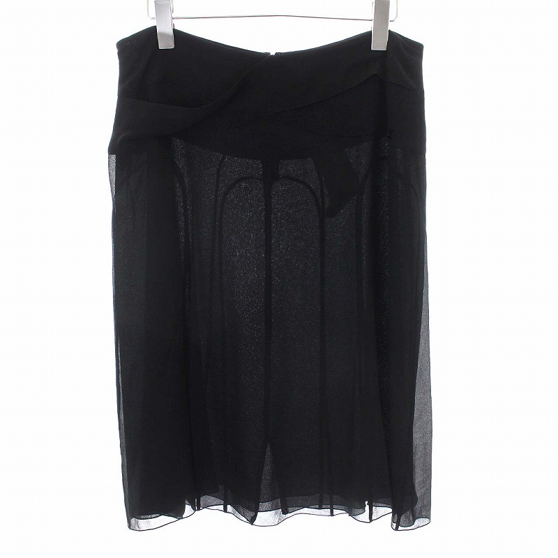 シャネル CHANEL 06C 2006年製 スカート ひざ丈 ココマーク シルク100  