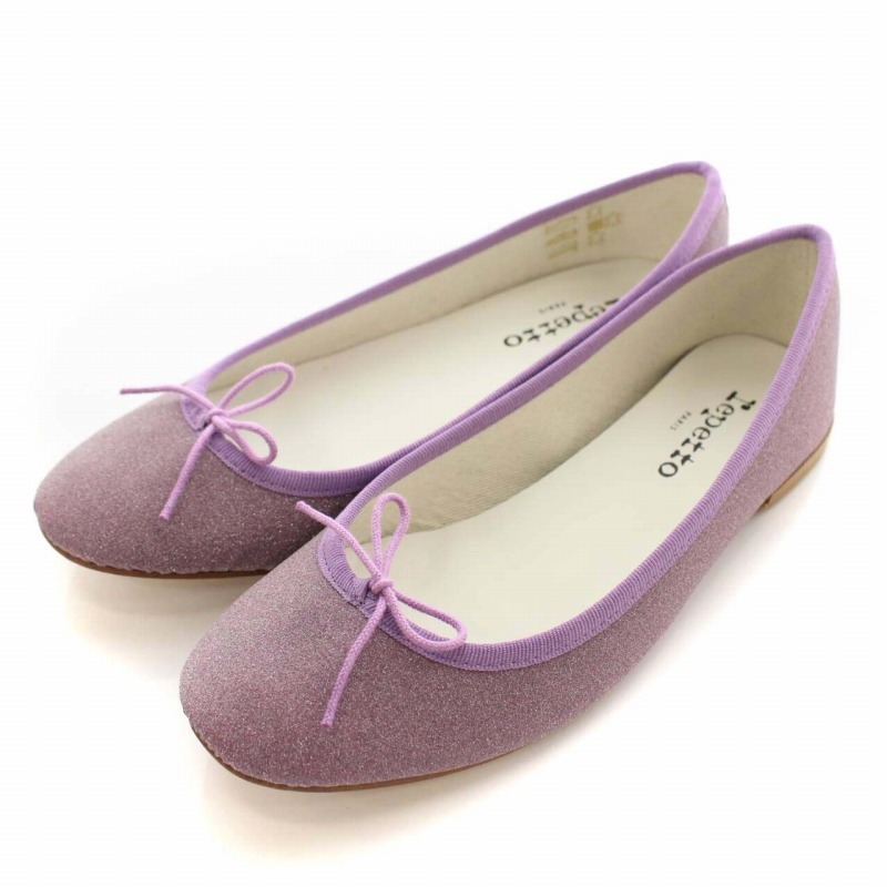 未使用品 レペット Repetto バレエシューズ フラット ラメ リボン 